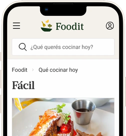 Imagen celular con la app de Foodit abierta