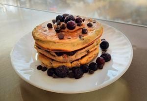 Pancakes con arándanos
