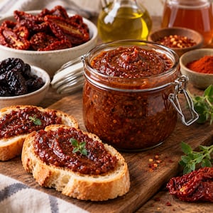 Conserva de tomates secos y ciruelas pasas