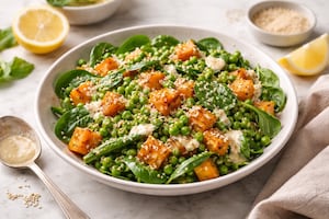 Ensalada de zapallo con aderezo de tahini