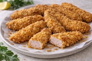 Bastones de bondiola en freidora de aire