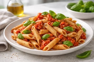 Pasta integral con salsa de tomate
