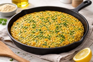 Frittata vegana de zapallitos y choclo