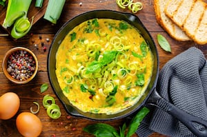 Frittata de puerro y queso