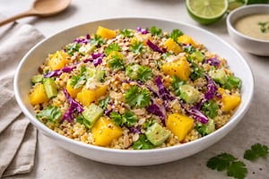Ensalada antiinflamatoria con mijo y mango