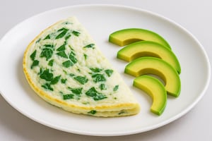 Omelette de claras con ricota y espinaca