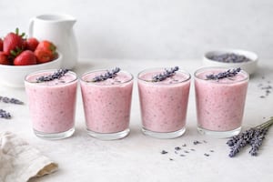 Milkshake de frutillas y lavanda