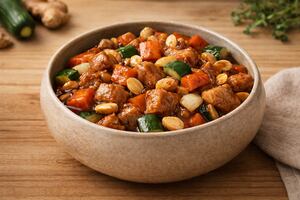 Pollo con almendras