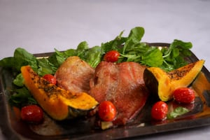 Pacú a la plancha con calabaza