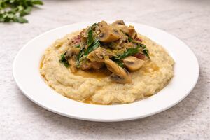 Mollejas al verdeo con puré de papas