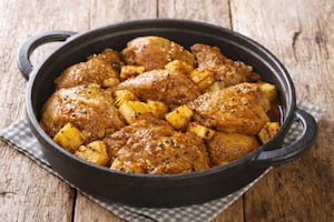 Pollo asado agridulce