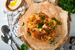 Coliflor al curry en freidora de aire
