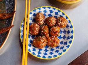 Albóndigas de langostinos chinas