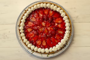 Tarta de frutillas y crema pastelera