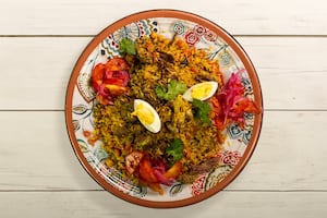 Plov, guiso de arroz y cordero