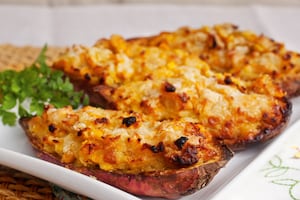 Batatas rellenas con vegetales