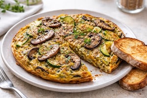 Frittata de verduras con portobellos