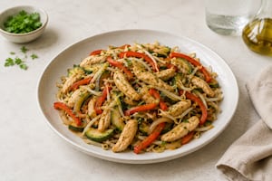 Wok ligero de pollo y brotes de soja