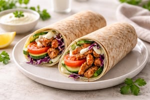 Wrap integral de seitán con alioli vegano