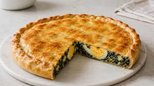 Tarta pascualina con espinaca