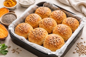 Pancitos de boniato sin gluten en freidora de aire