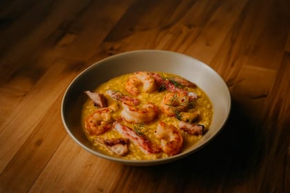 Arroz caldoso de mariscos patagónicos