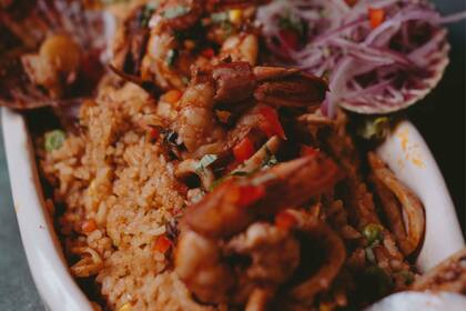 Arroz chaufa de mariscos