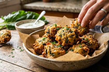 Cómo hacer buñuelos de acelga bien crocantes y que no absorban aceite (Foto: IA)
