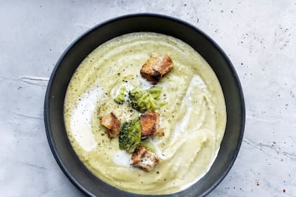 Crema de brócoli al queso azul
