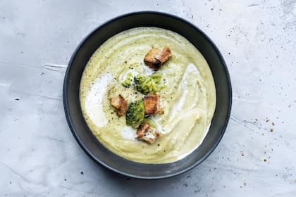 Crema de brócoli al queso azul