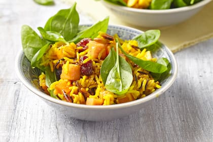 Ensalada de arroz basmati con papaya