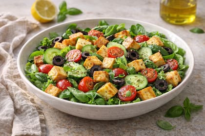 Ensalada mediterránea proteica