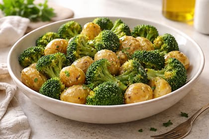 Ensalada templada de brócoli y papines