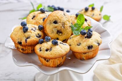 Muffins de naranjas y arándanos.