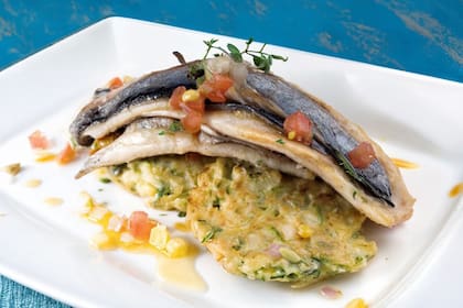 Palometa con rosti de zucchini y papa