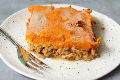 Pastel de calabaza con soja texturizada