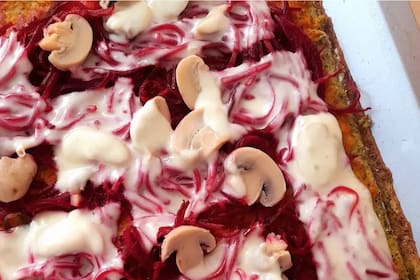 Pizza con masa de brócoli