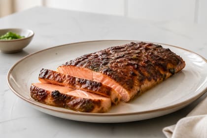 Salmón con costra de miso