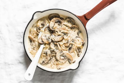 Salsa cremosa de champiñones.