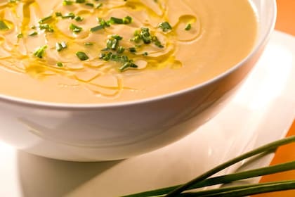 Sopa crema de calabaza con queso azul