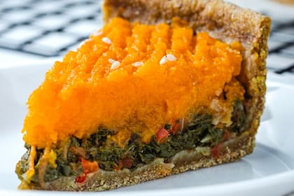 Tarta de cabutia y espinaca sin gluten