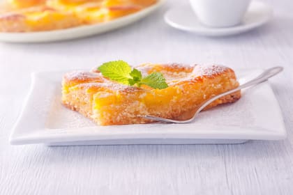 Tarta flan de duraznos