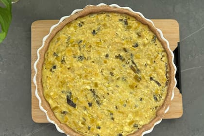Tarta integral de puerro y ricota