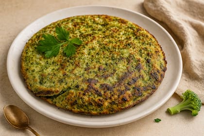 Tortilla al horno de claras, brócoli y ricota