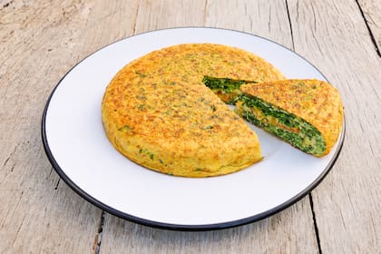 Tortilla de espinaca rellena