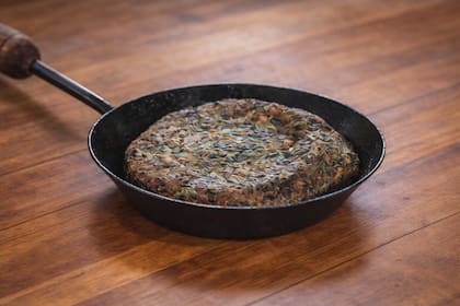 Tortilla de espinacas y cebollas