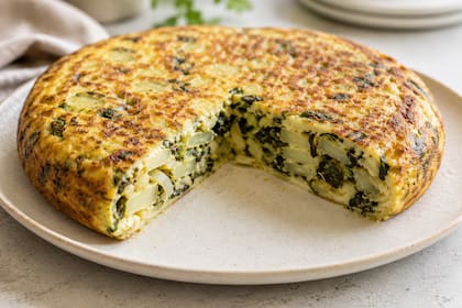 Tortilla de papa y kale