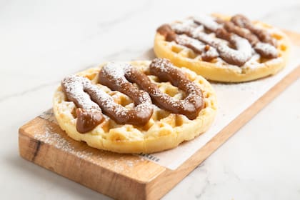 Waffle con dulce de leche